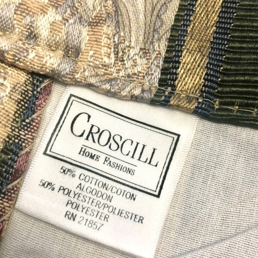 Vtg Croscill Town House Dover Manor Drapery Panels & Tiebacks Lined 80x85” USA - Picture 6 of 9